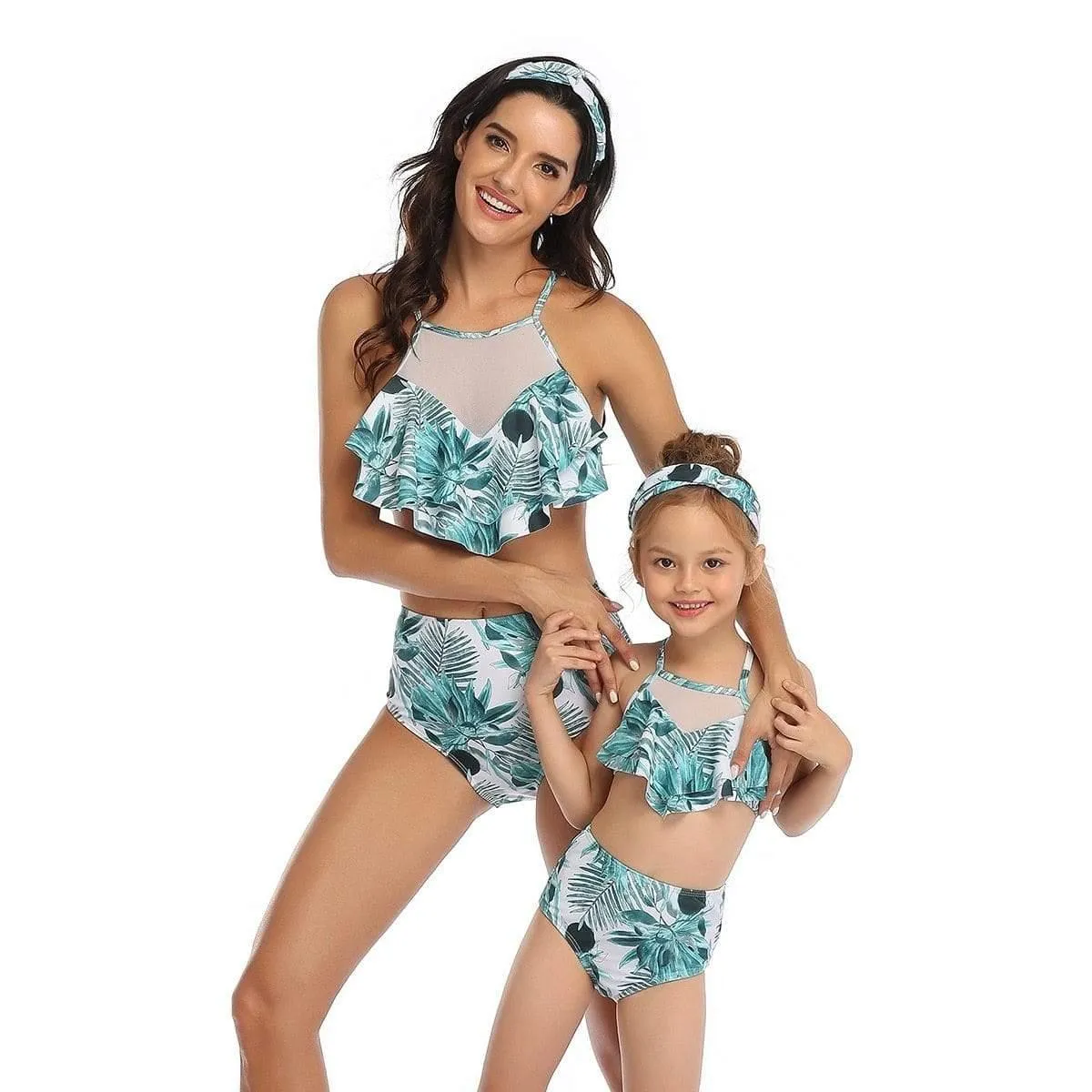 Ruffles Women Sexy Vintage Swimsuit Set