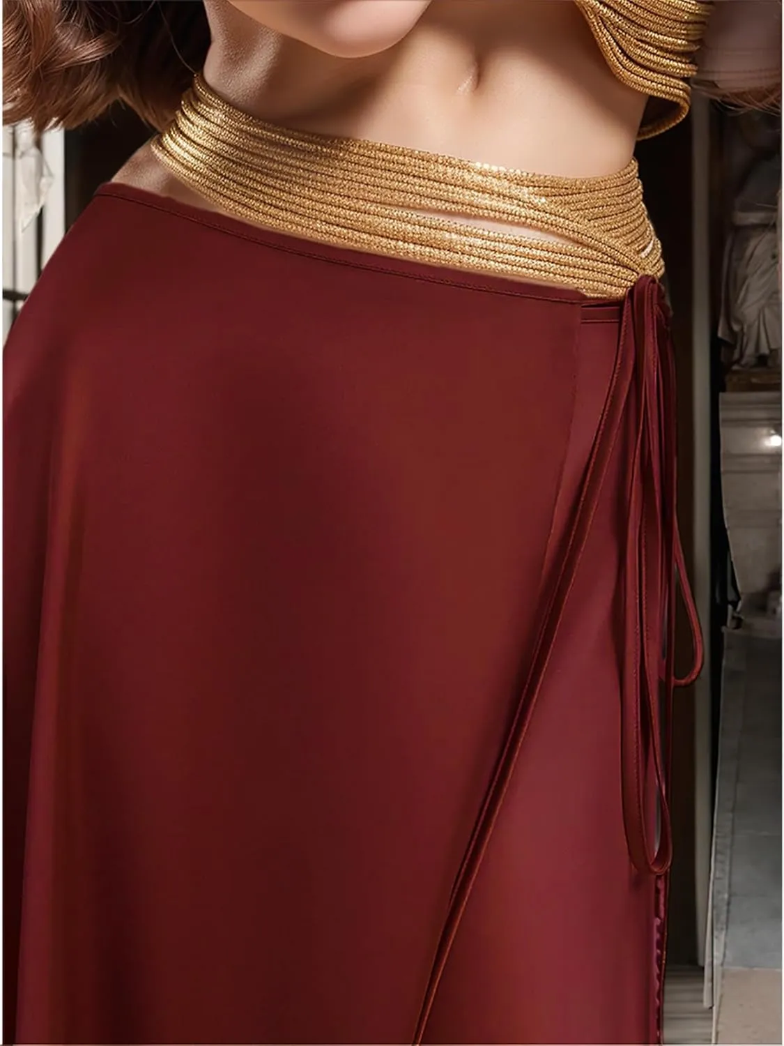 Satin Long Skirts for Women High Waisted Elegant Solid A Line Flowy Casual Silk Long Maxi Satin Skirt