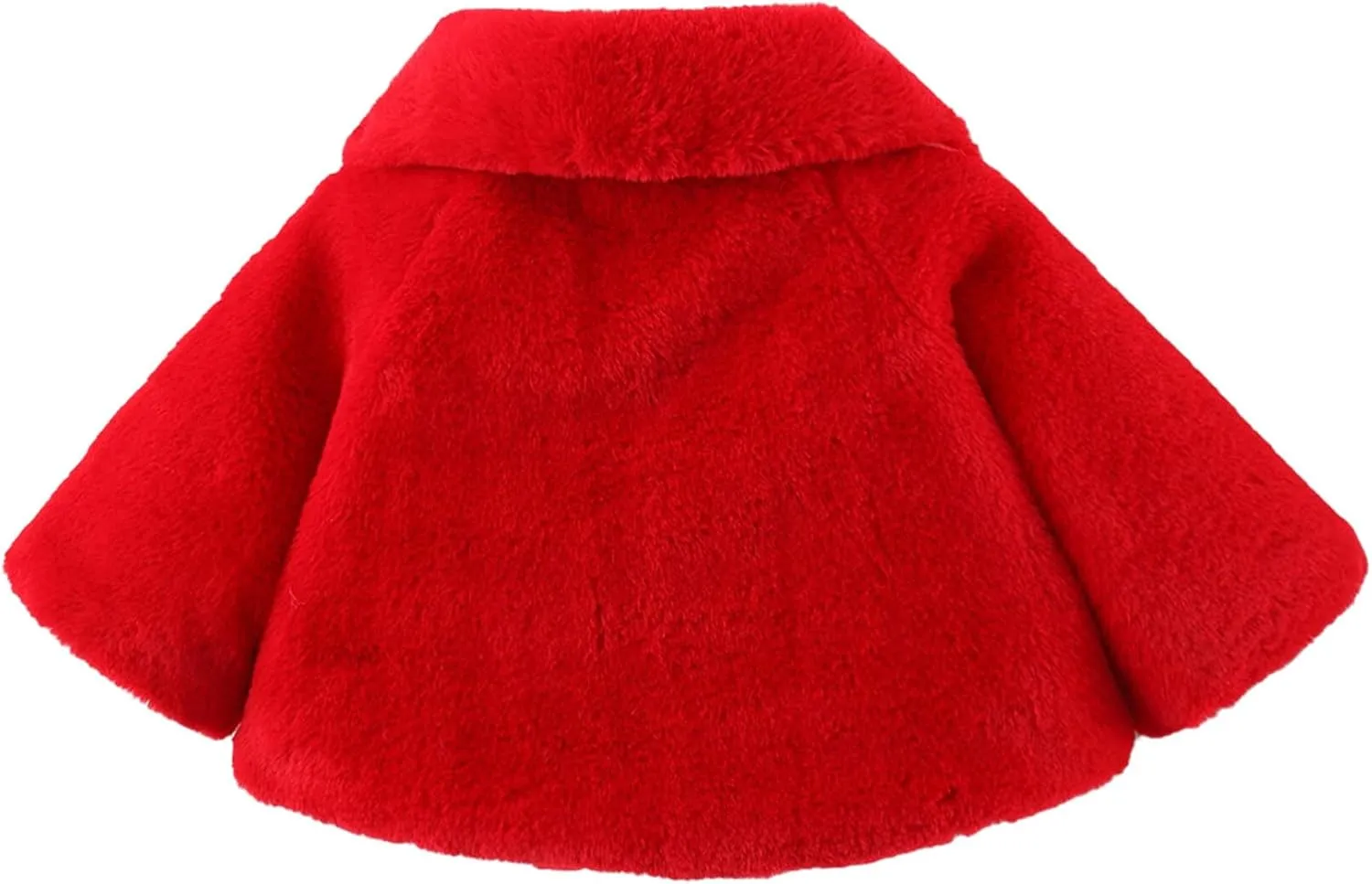 SEAUR Baby Girls Faux Fur Warm Cloak Coat Cute Winter Furry Cape Jacket Fluffy Plush Fleece Outwear with Bowknot