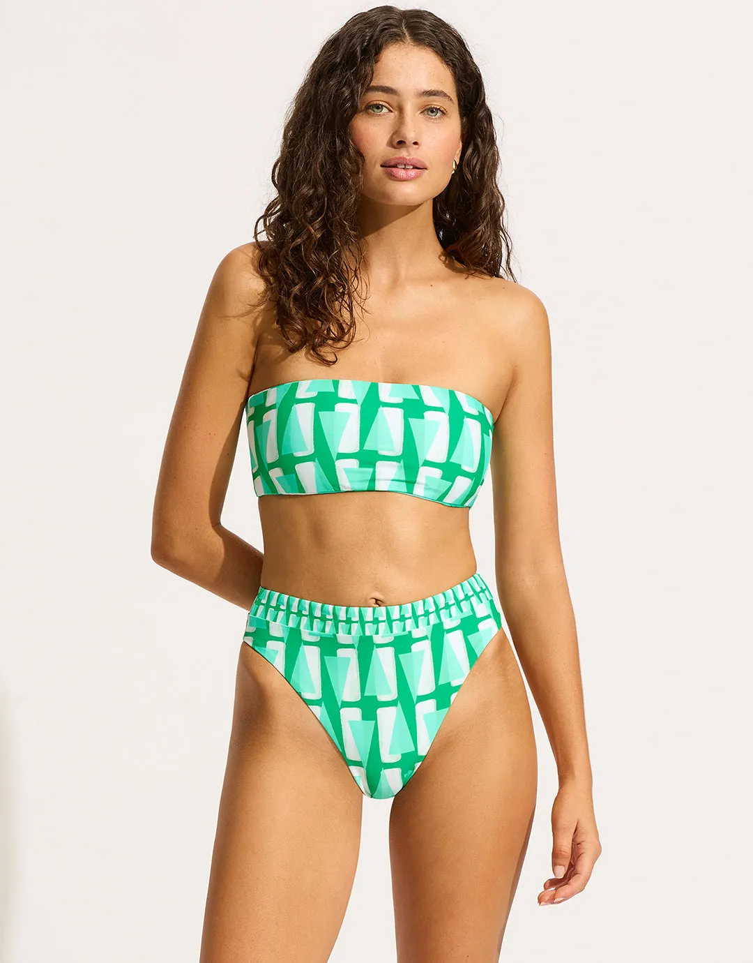 Secret Garden Reversible Tube Bikini Top - Jade