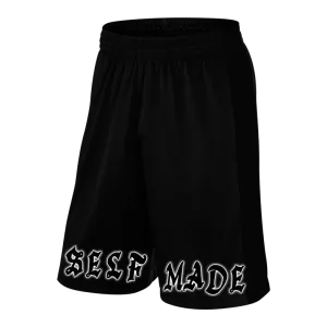 SELF MADE, Black Shorts with White Lettering