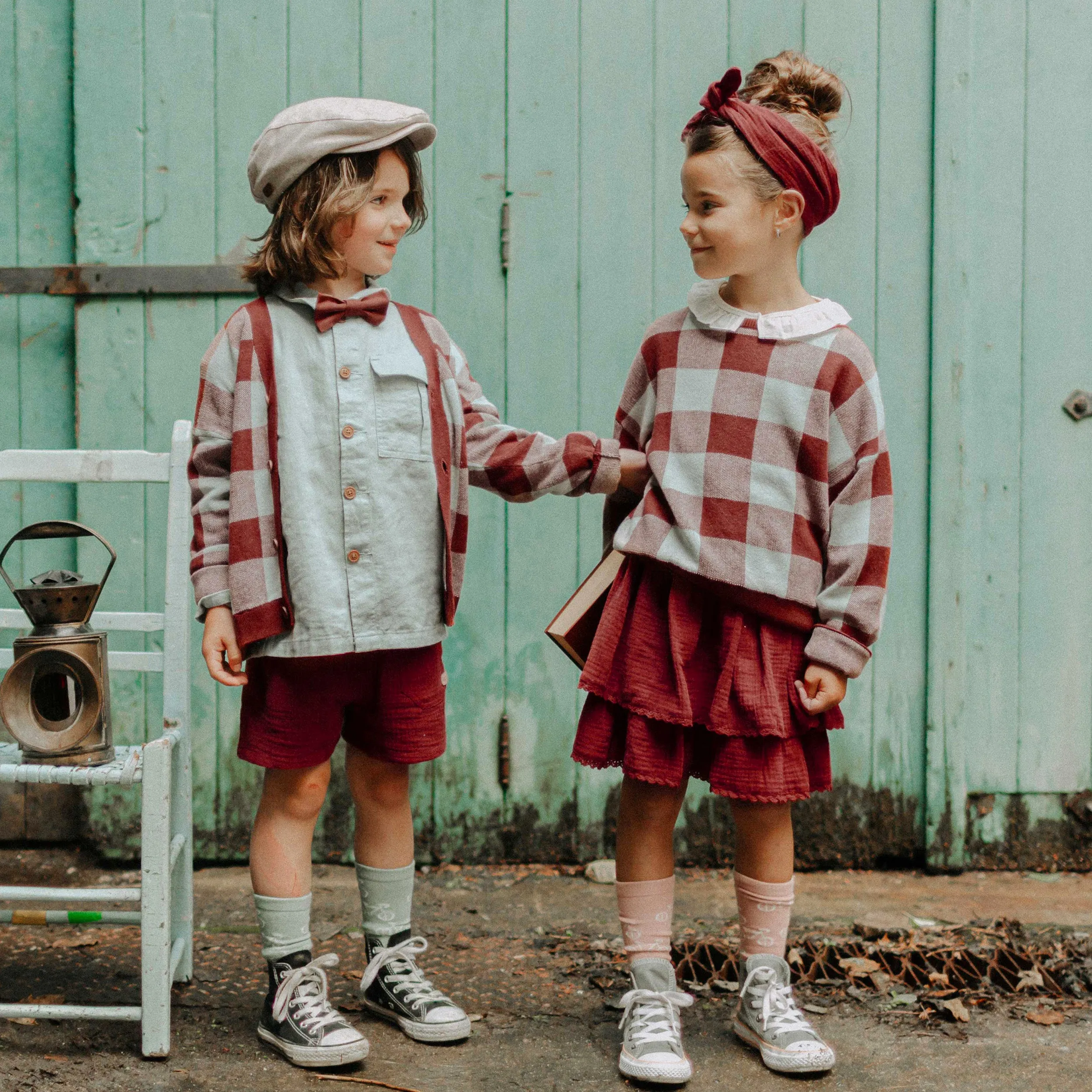 Short rouille en mousseline, enfant || Rust short in muslin, child