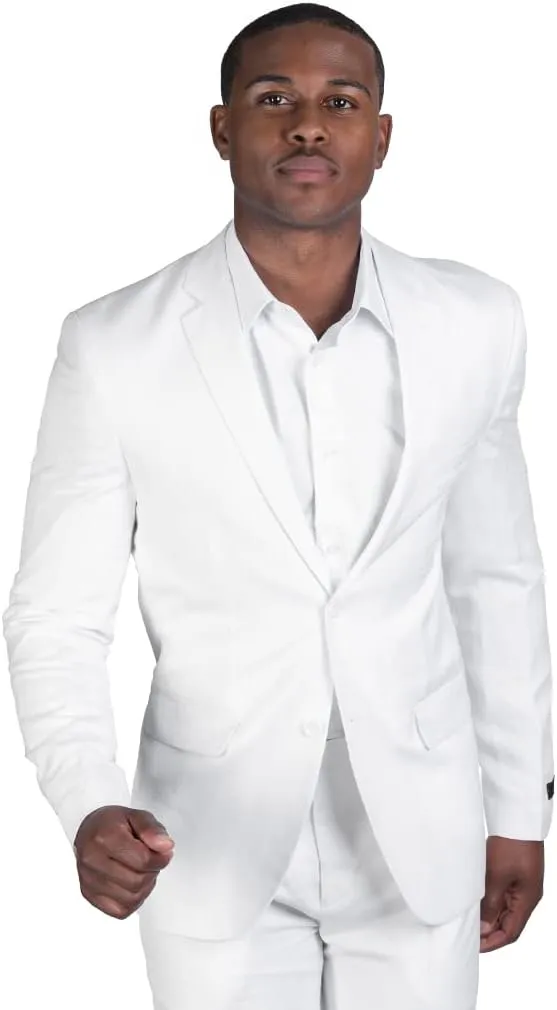 Slim Fit 2 Button Linen Blazer Jacket Notch Lapel 3024
