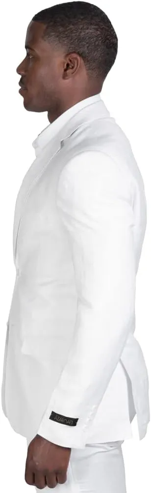 Slim Fit 2 Button Linen Blazer Jacket Notch Lapel 3024