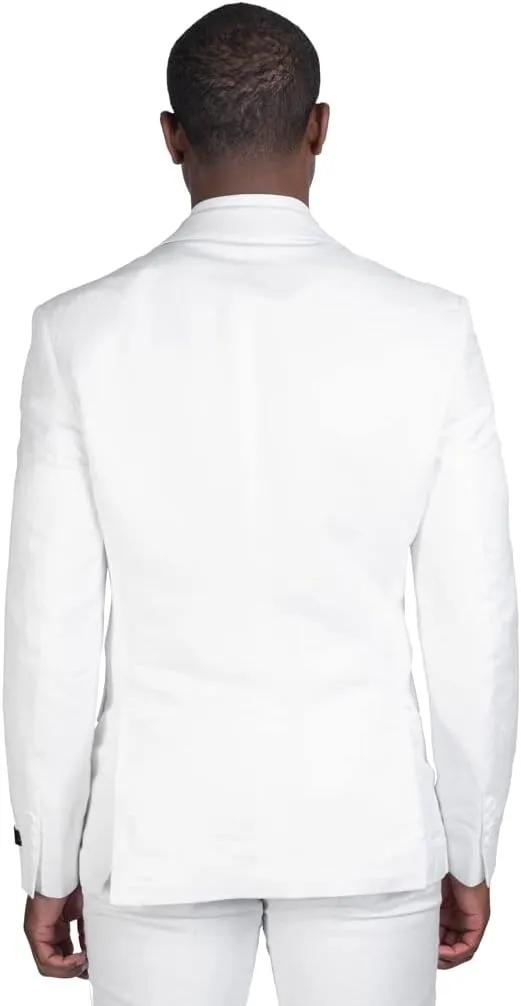 Slim Fit 2 Button Linen Blazer Jacket Notch Lapel 3024