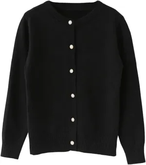 SMILING PINKER Girls Cardigan Sweater School Uniforms Button Long Sleeve Knit Tops