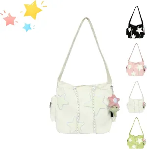 Solarix Crossbody Bag, Solarix Bag, Y2k Star Tote Hobo Bag, Large Capacity Corduroy, Fashionable Versatile Commuting Cute Bag