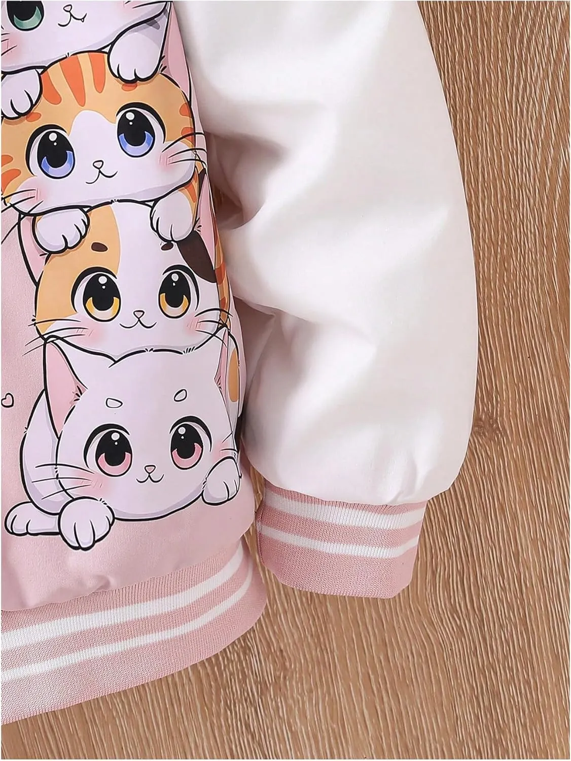 SOLY HUX Girl's Cartoon Graphic Hoodies Jacket Color Block Long Sleeve Button Front Fleece Outerwear