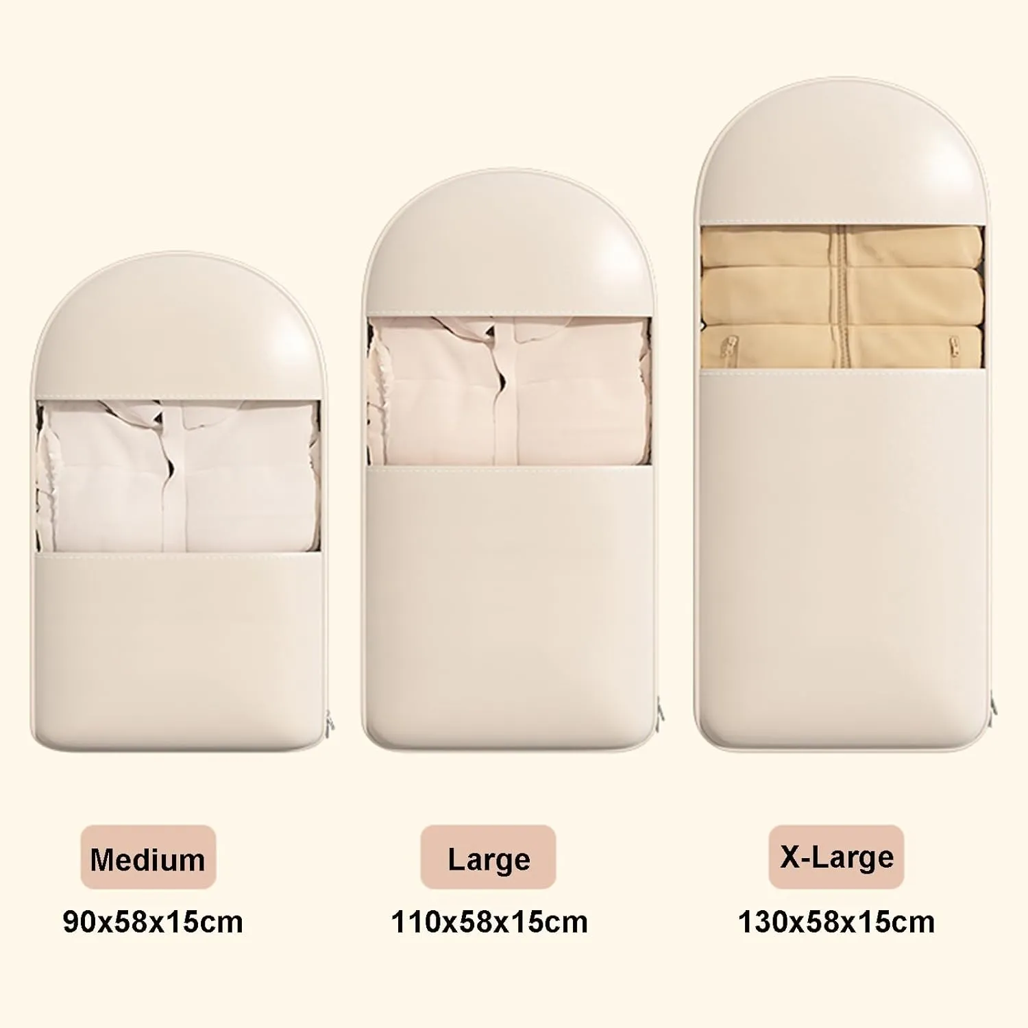 Space Saving Hanging Garment Bag With Self Compression Zipper for Travel And Storage, Compression Storage Bag, Dust-proof Protector Cover Clothes Bags for Down Coat(Pink,130x58x15cm)