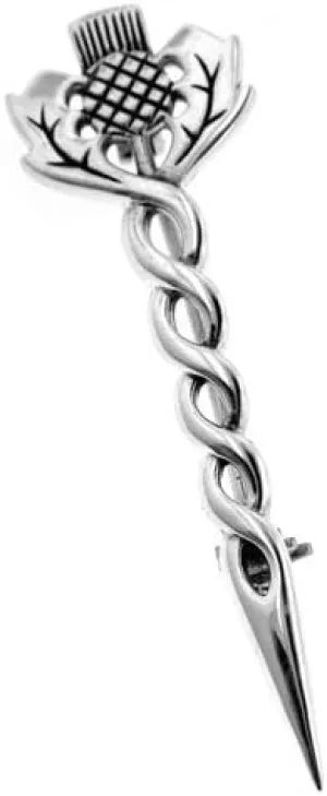 Sterling Silver Celtic Scottish Thistle Kilt Brooch or Cloak Pin