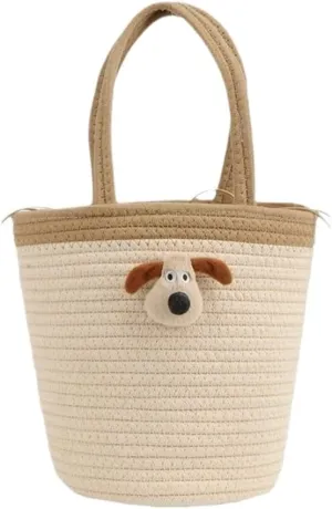 Straw Bag Summer Fashion Woven Handbag Versatile Casual Niche Shoulder Bag Cute Doll Bucket Bag Straw Bags