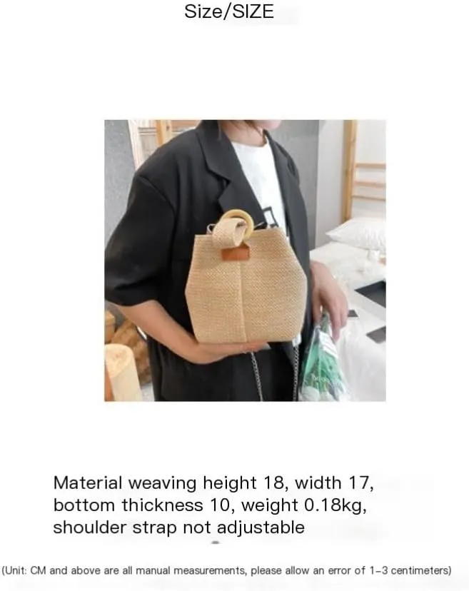 Straw Bag Versatile Crossbody Bucket Bag Fresh Handbag Woven Bag Forest Beach Straw Bag Women Woven Shoulder Bag