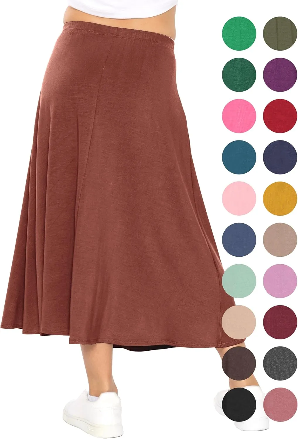 STRETCH IS COMFORT Youth Girls Flowy A-Line Skirt Knee Length and Ankle Length | Kids | Sizes 4-16