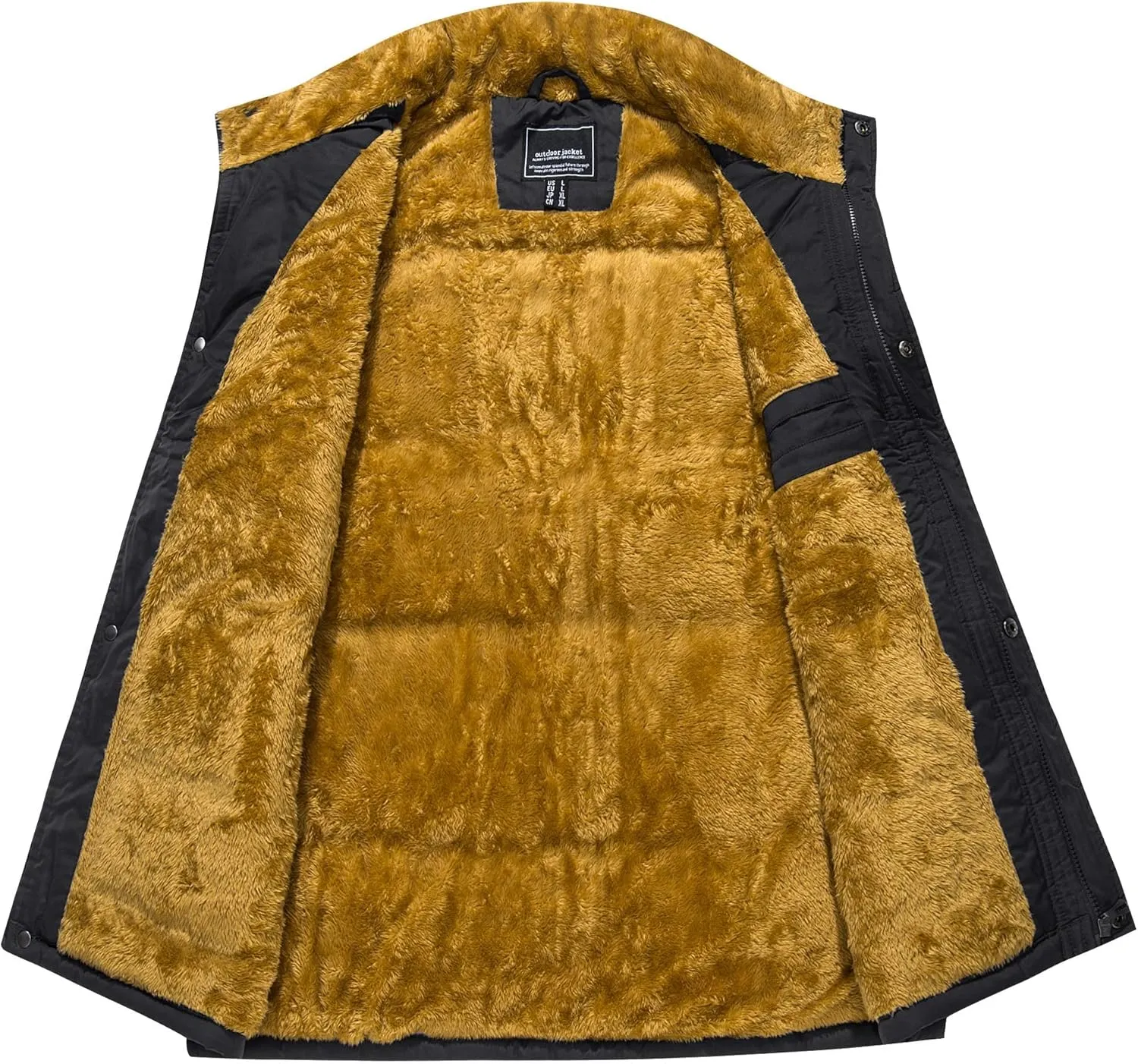 TACVASEN Men's Winter Vests Sleeveless Jackets Casual Outerwear Warm Fleece Lined Stand Collar Padded Coat