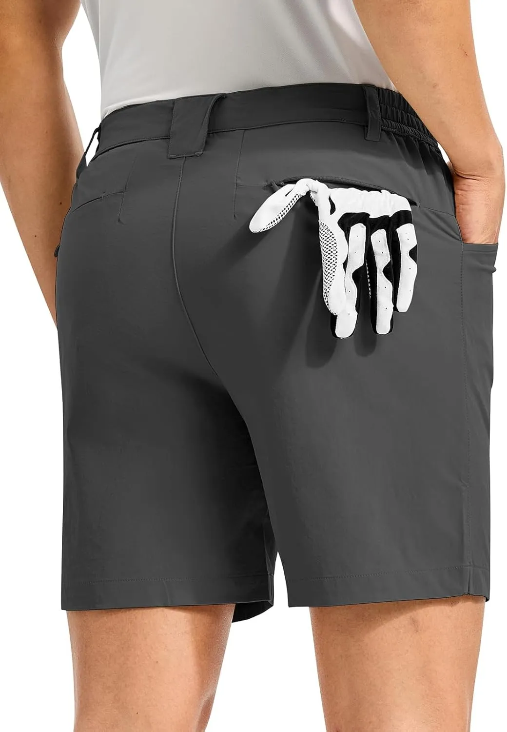 TBMPOY Men's Golf Shorts 7" Stretch Dress Casual Elastic Waist Short Quick Dry Lightweight Hiking Shorts with 4 Pockets