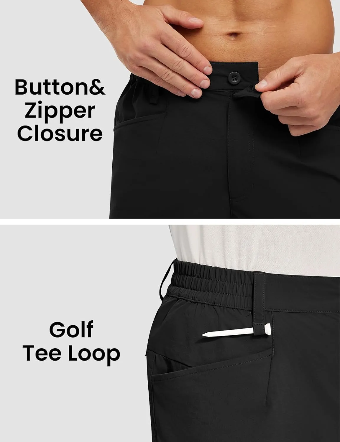 TBMPOY Men's Golf Shorts 7" Stretch Dress Casual Elastic Waist Short Quick Dry Lightweight Hiking Shorts with 4 Pockets