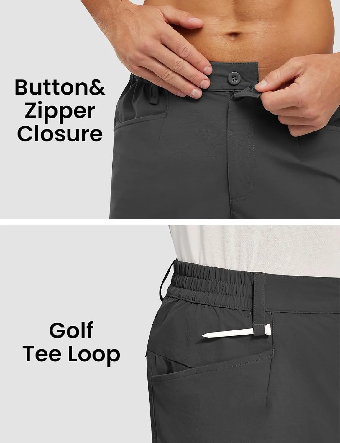 TBMPOY Men's Golf Shorts 7" Stretch Dress Casual Elastic Waist Short Quick Dry Lightweight Hiking Shorts with 4 Pockets