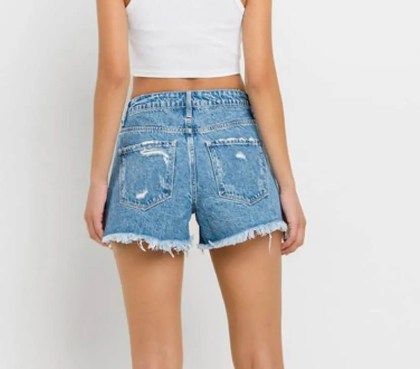 The Tanya Shorts: Color Block Denim Shorts