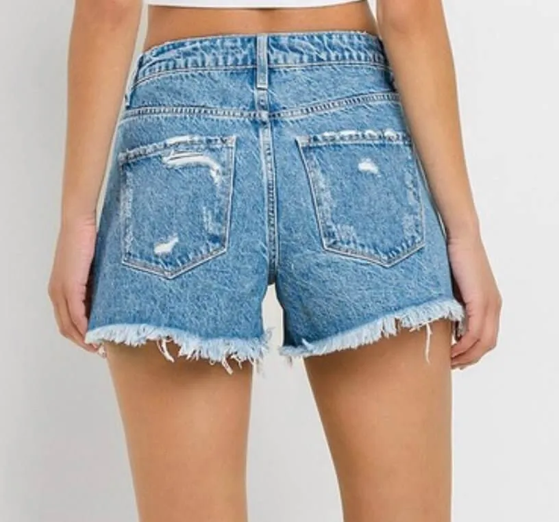 The Tanya Shorts: Color Block Denim Shorts