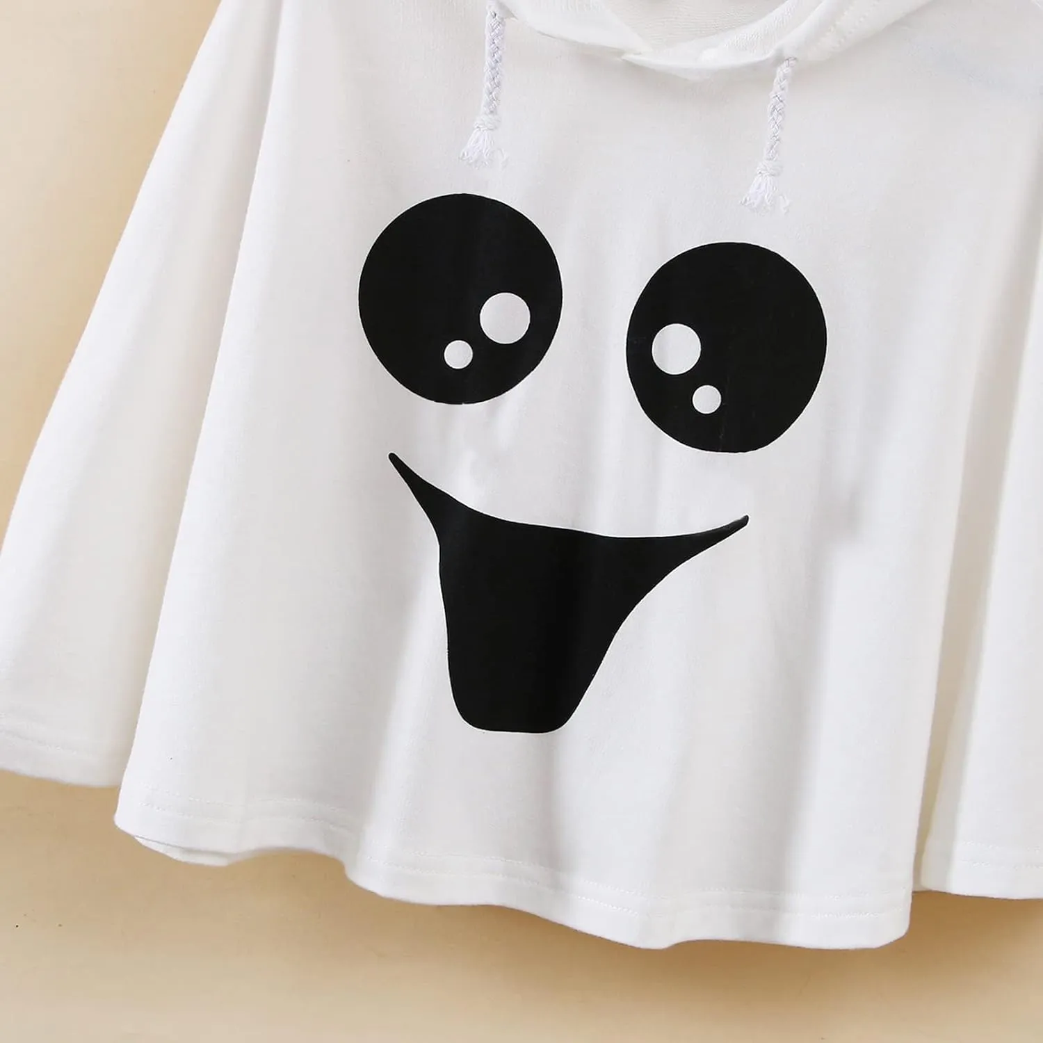 Toddler Baby Boys Girls Halloween Ghost Costume White Ghost Face Cloak Cape Halloween Cosplay Party Robe Outfit