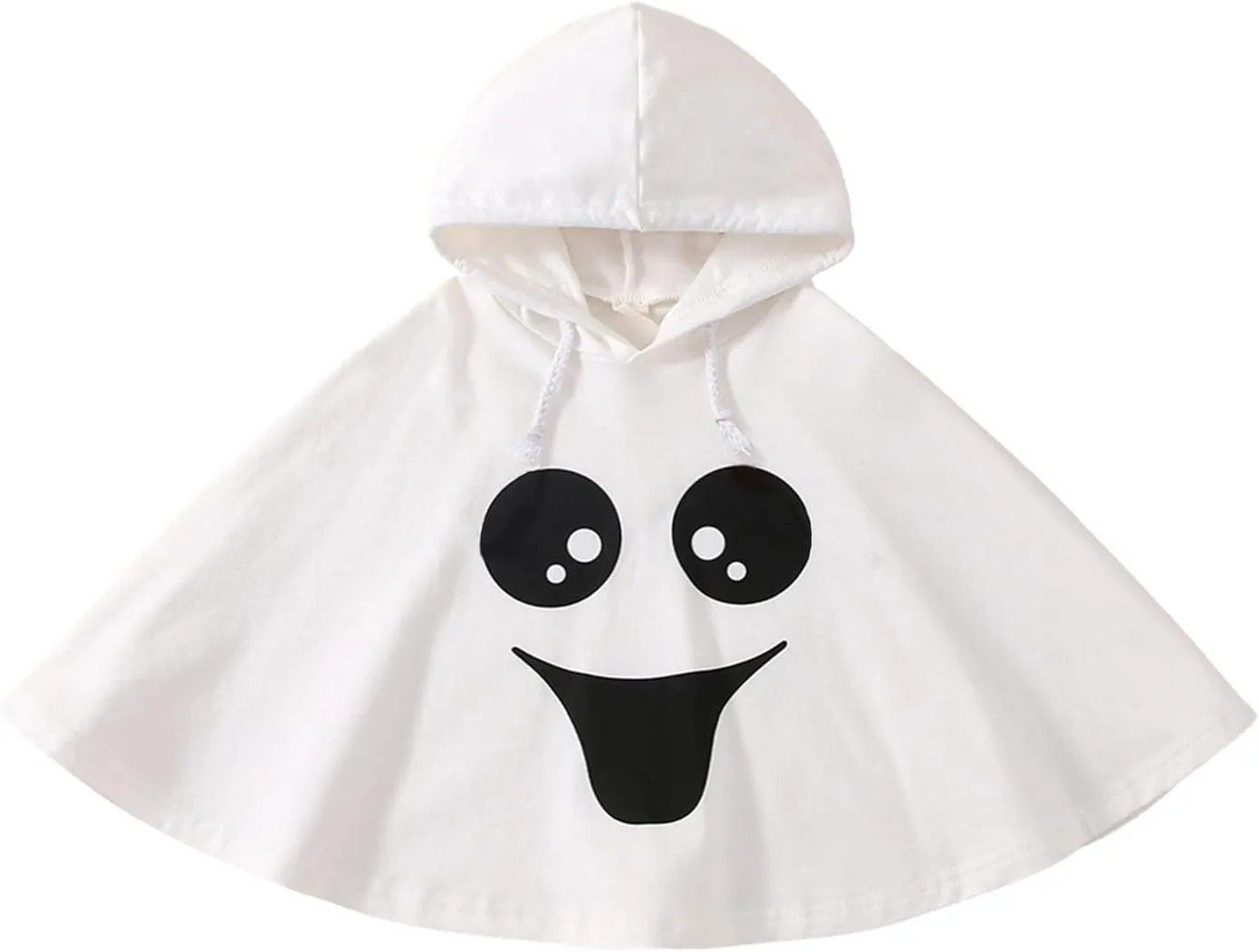 Toddler Baby Boys Girls Halloween Ghost Costume White Ghost Face Cloak Cape Halloween Cosplay Party Robe Outfit
