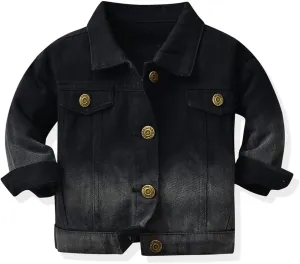 Toddler Kid Baby Boys Girls Denim Jacket Coats Long Sleeve Button Down Casual Overcoat Outerwear