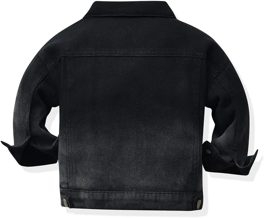 Toddler Kid Baby Boys Girls Denim Jacket Coats Long Sleeve Button Down Casual Overcoat Outerwear