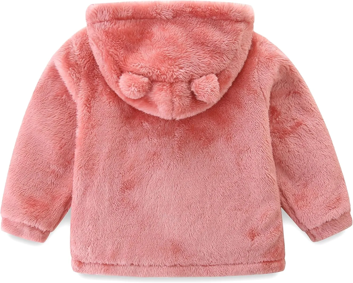 Toddler Winter Coat Fleece Zip up Hooded Bear Ears Warm Fuzzy Baby Kids Jacket Outerwear Sweater