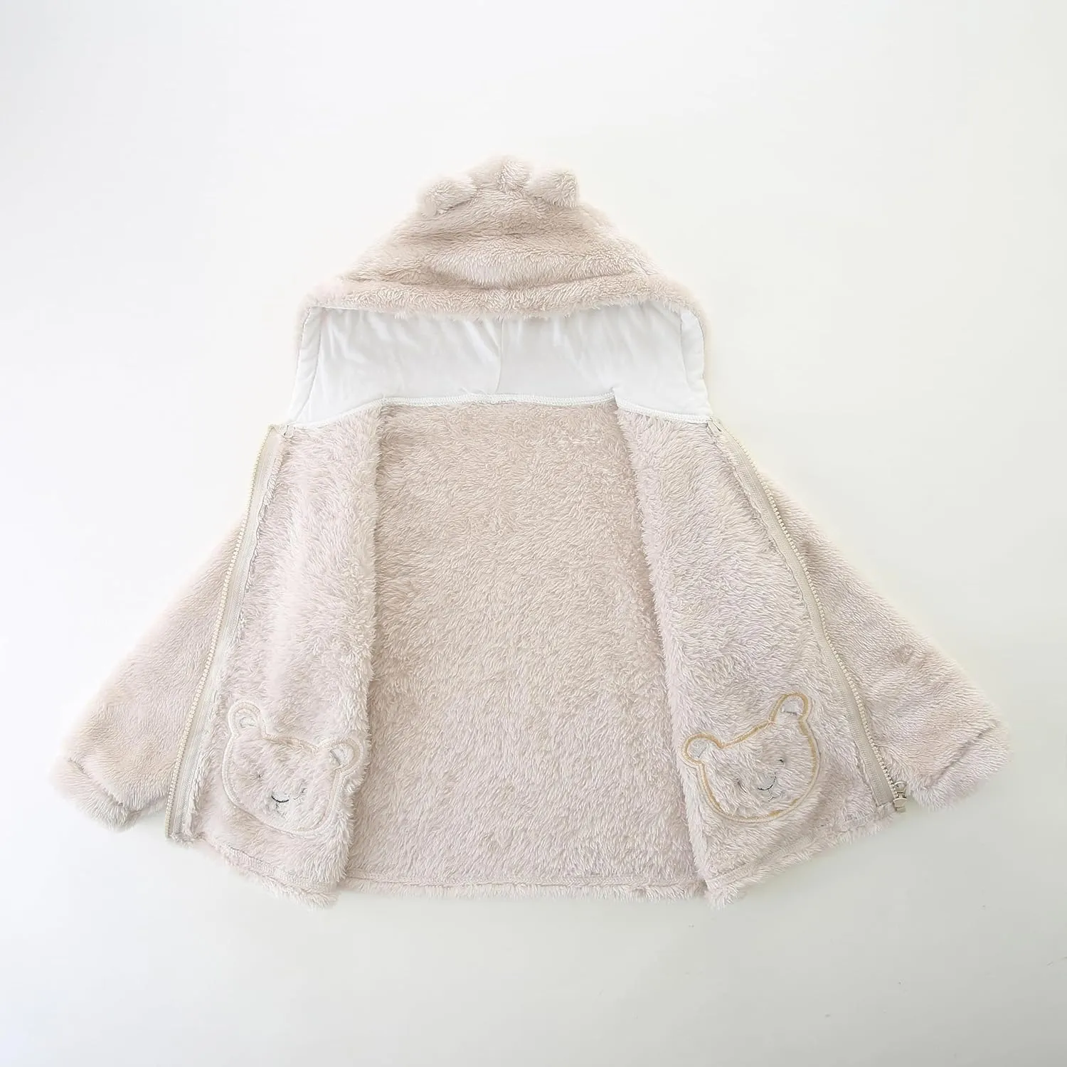 Toddler Winter Coat Fleece Zip up Hooded Bear Ears Warm Fuzzy Baby Kids Jacket Outerwear Sweater