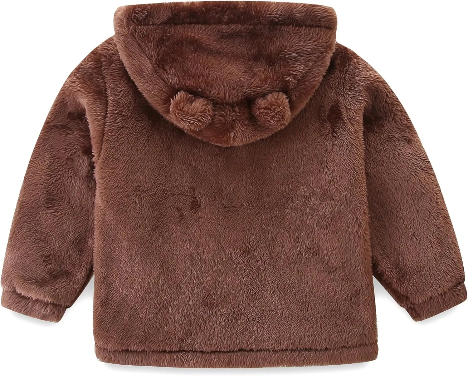 Toddler Winter Coat Fleece Zip up Hooded Bear Ears Warm Fuzzy Baby Kids Jacket Outerwear Sweater