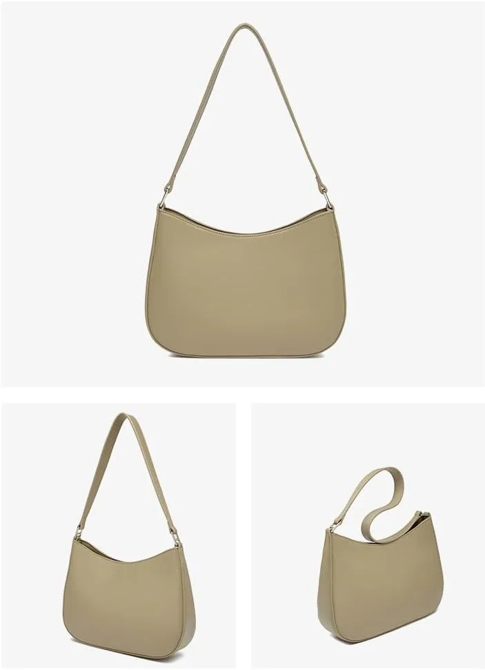 Trendy Purses for Women 2024 Versatile Solid Color Shoulder Bag Handbags Going Out Purse Simple Hobo Bag Underarm Bag