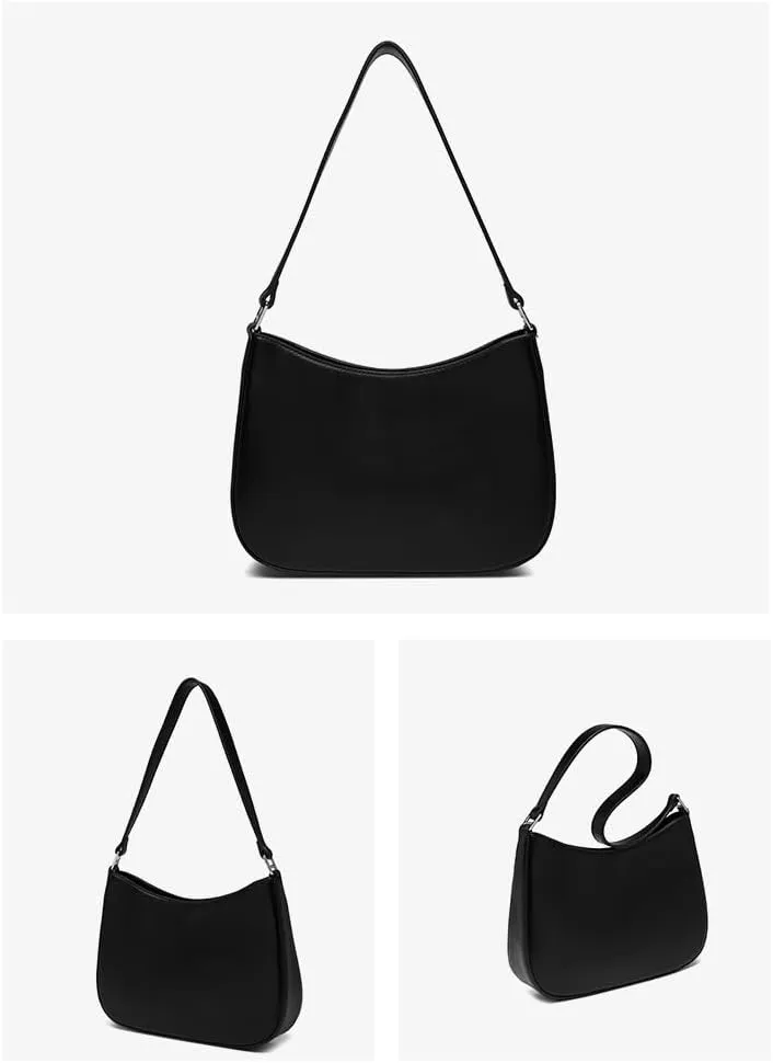 Trendy Purses for Women 2024 Versatile Solid Color Shoulder Bag Handbags Going Out Purse Simple Hobo Bag Underarm Bag
