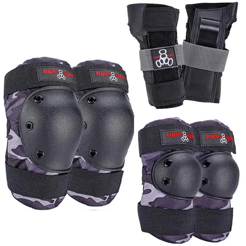 Triple Eight Saver Series High Impact 3 Pack of Pads - Charcoal Camo