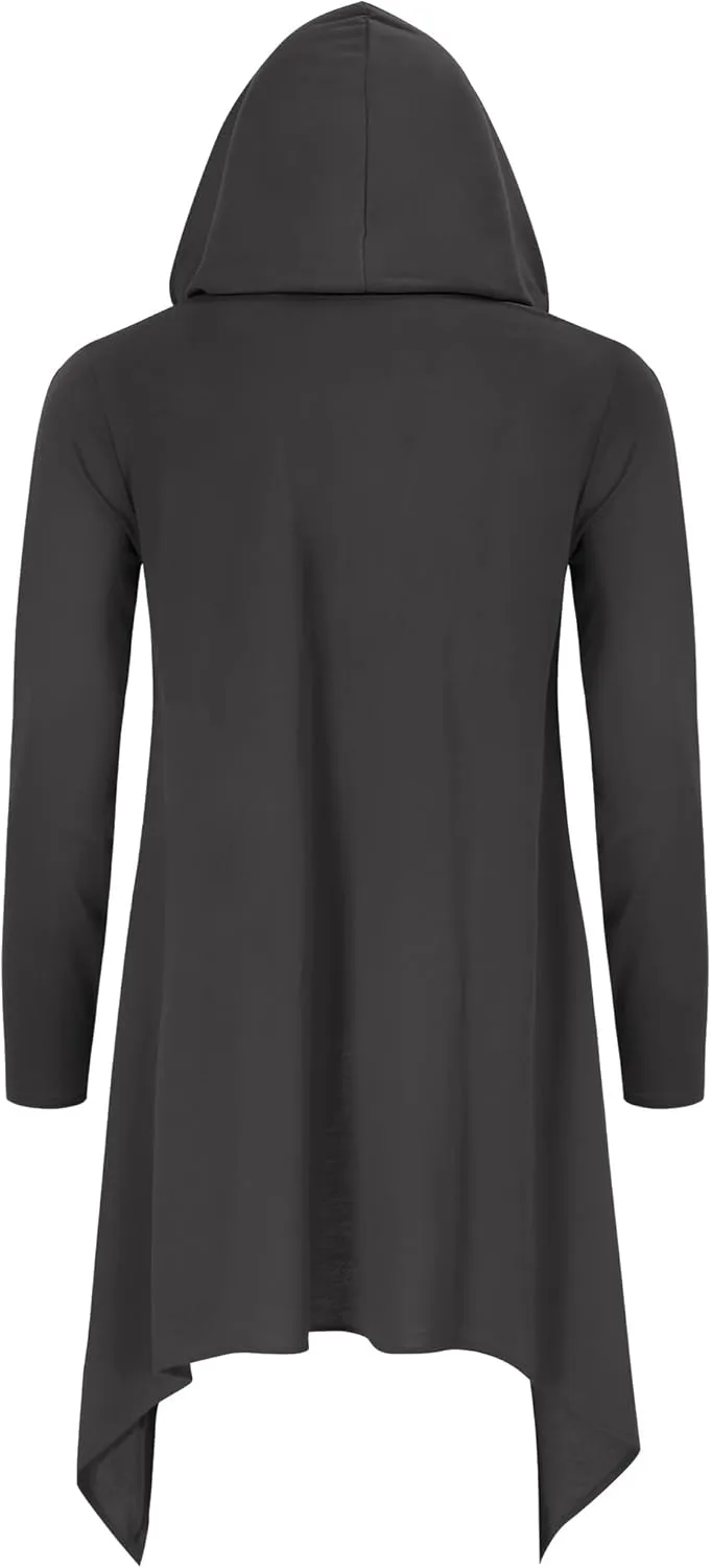 TURETRENDY Men's Hooded Cloak Casual Long Pullover Hoodie Cape Hip Hop Sweatshirt with Pocket