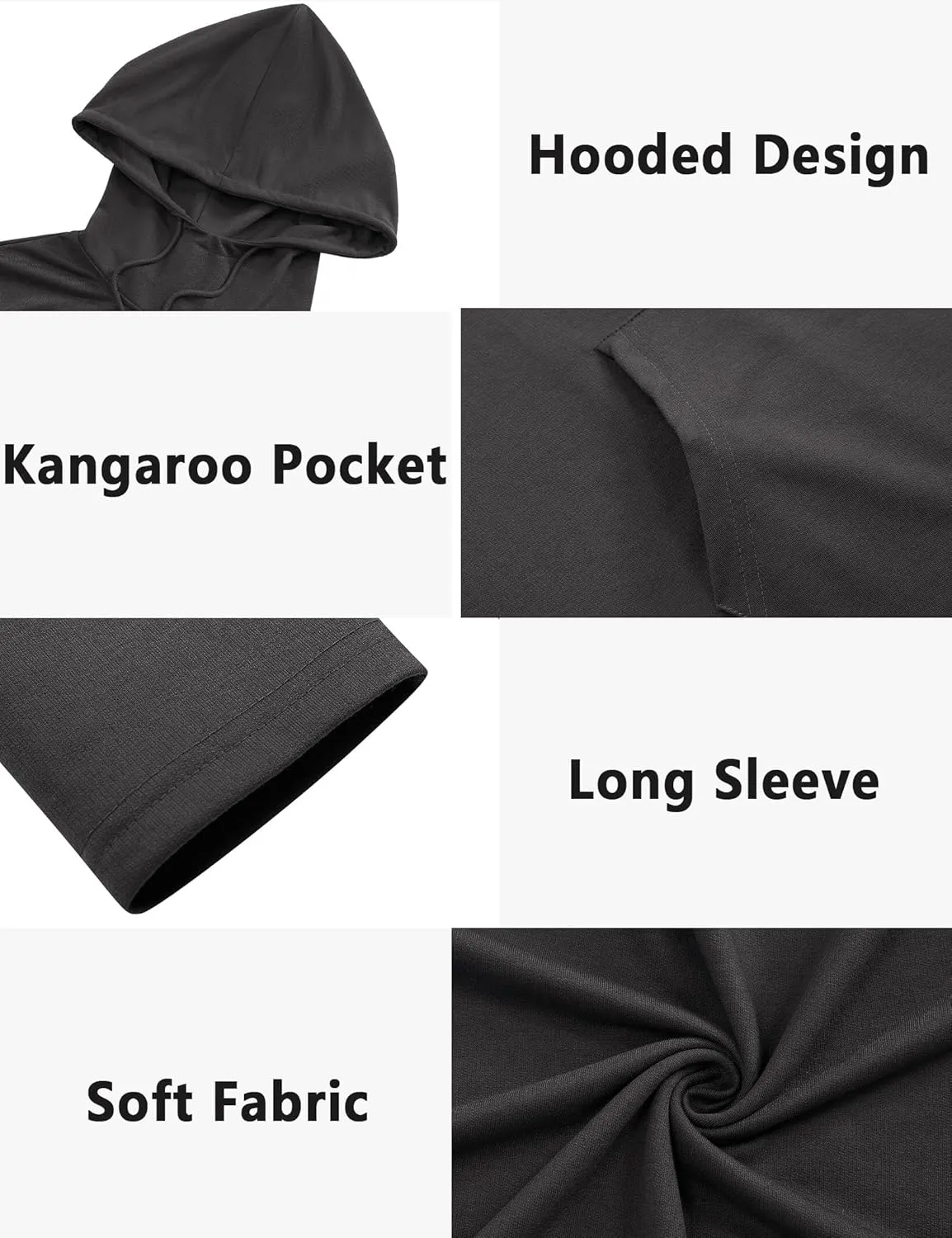 TURETRENDY Men's Hooded Cloak Casual Long Pullover Hoodie Cape Hip Hop Sweatshirt with Pocket