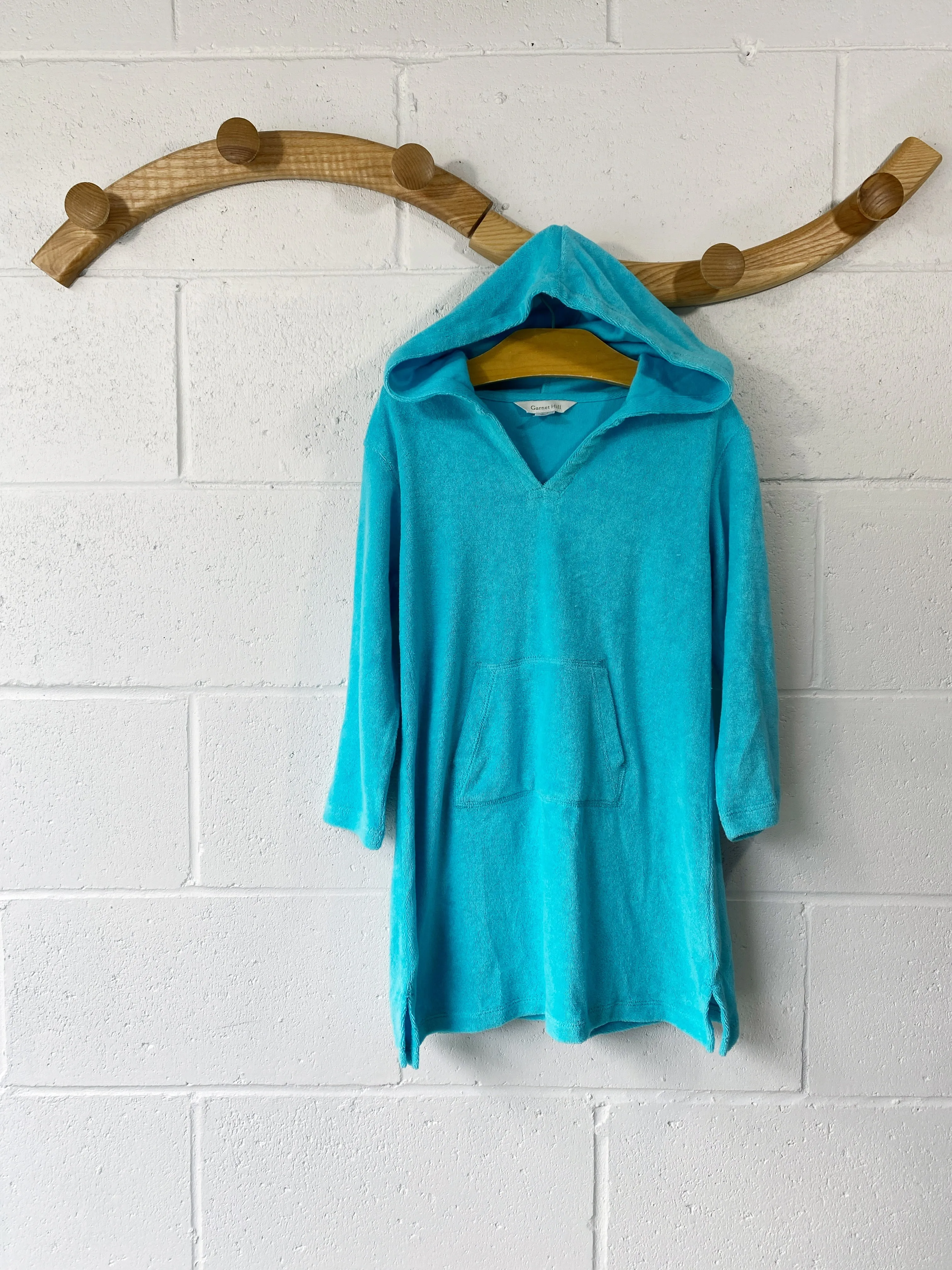 Turquoise Hooded Terry Cover Up, 5-6 years (SM)