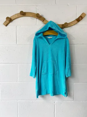 Turquoise Hooded Terry Cover Up, 5-6 years (SM)