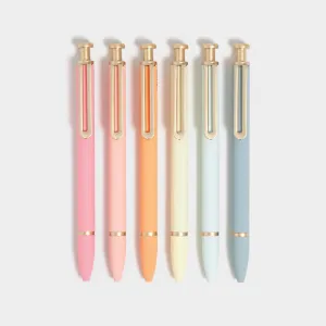 U Brands Sunset Hues The Monterey Ballpoint Pens, 6 CT Assorted Colors