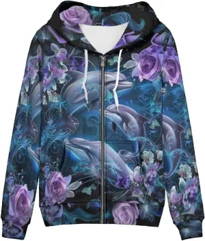 Uourmeti Hoodies Zip Up Jacket for Women Teen Girls Fall Sweatshirt XS-5XL