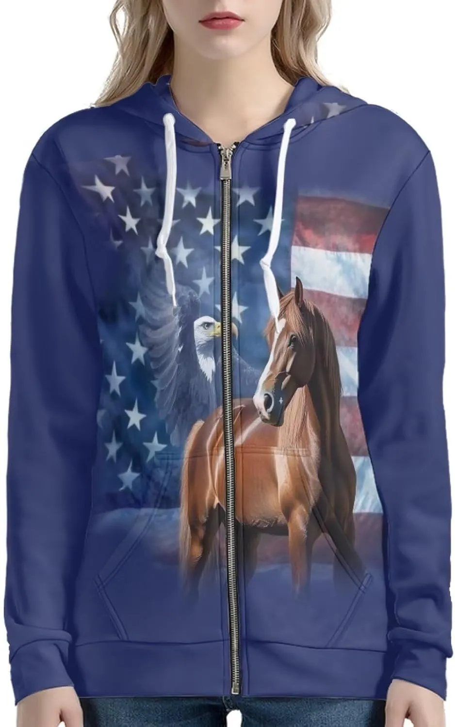 Uourmeti Zip Up Hoodie Graphic Y2k Hooded Sweatshirt Jacket for Women XS-5XL