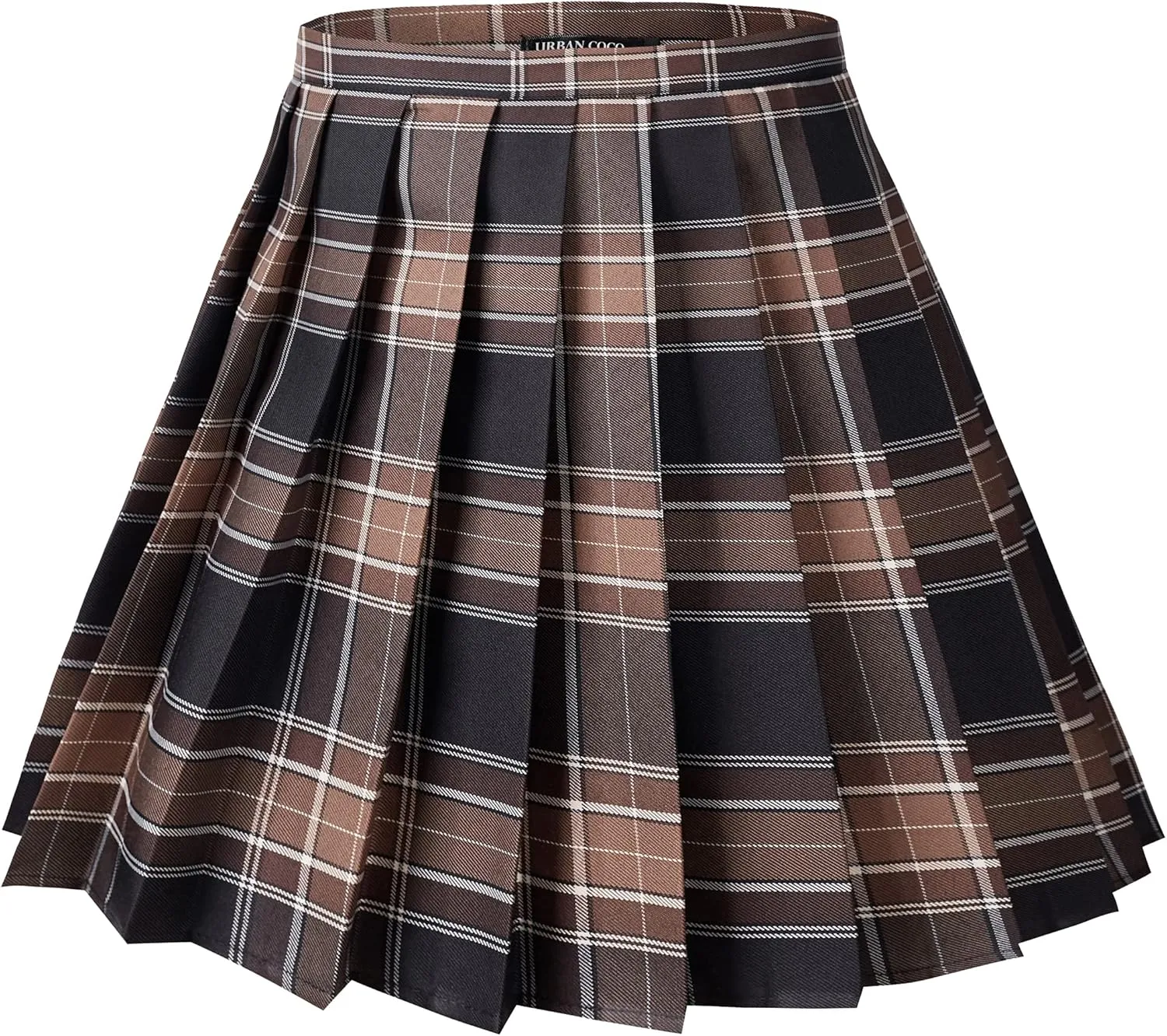 Urban CoCo Womens Uniforms Plaid Pleated Mini Skirt