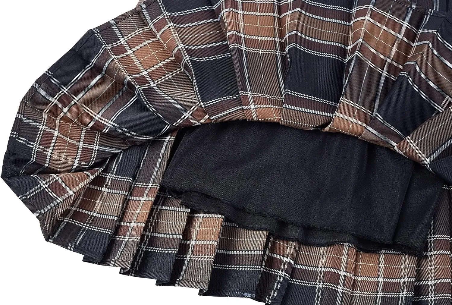 Urban CoCo Womens Uniforms Plaid Pleated Mini Skirt