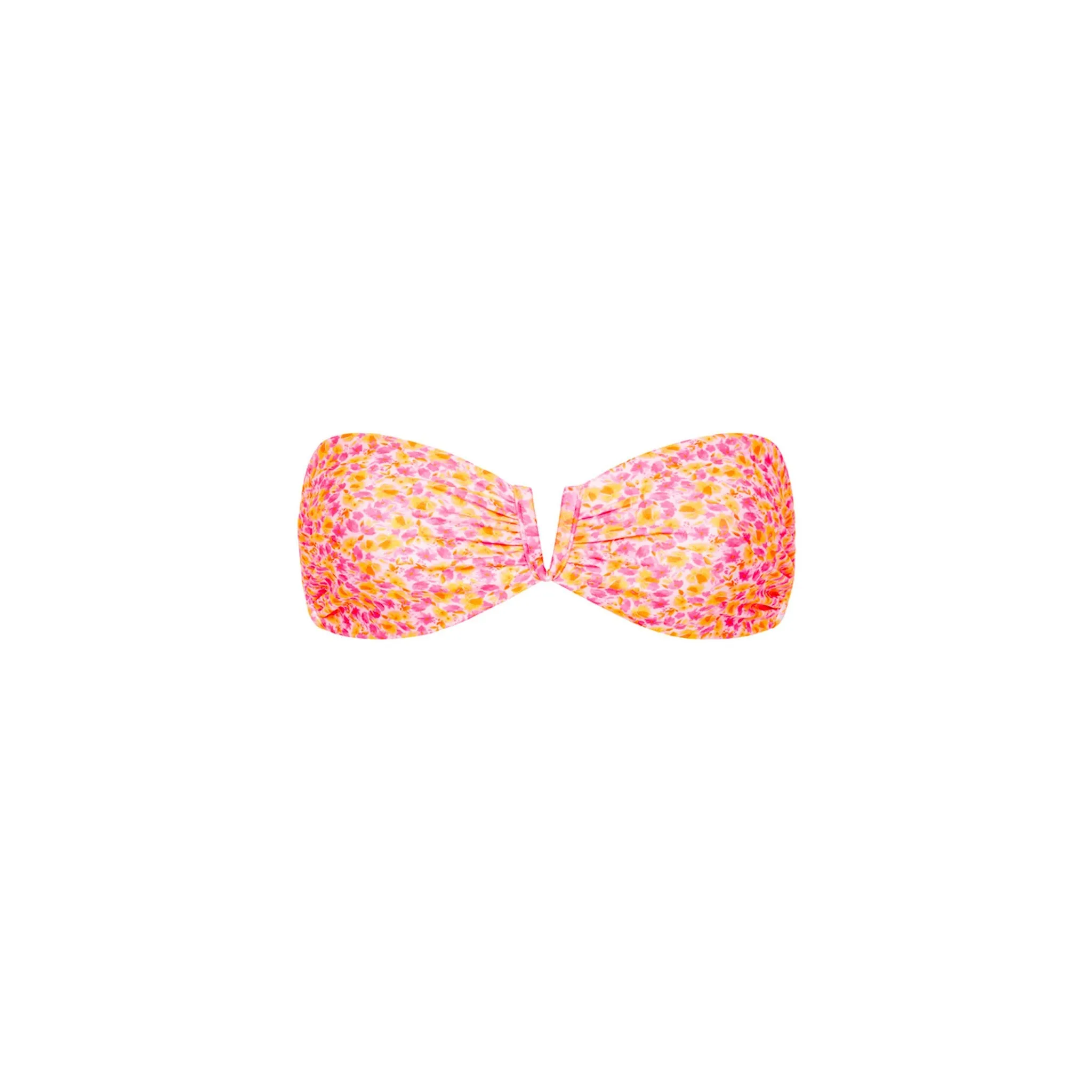 V Strapless Bandeau Bikini Top - Sherbet Shimmer
