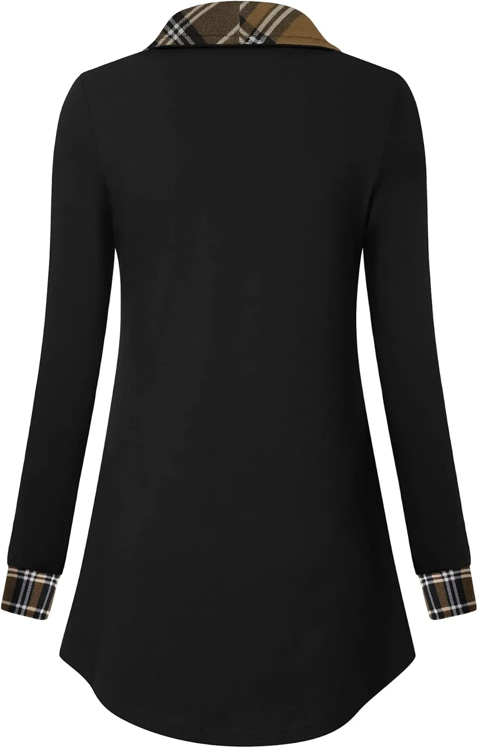 VALOLIA Women's Casual Swing Sweatshirt Long Sleeve Zipper Lapel Fashion Pullover Tunic