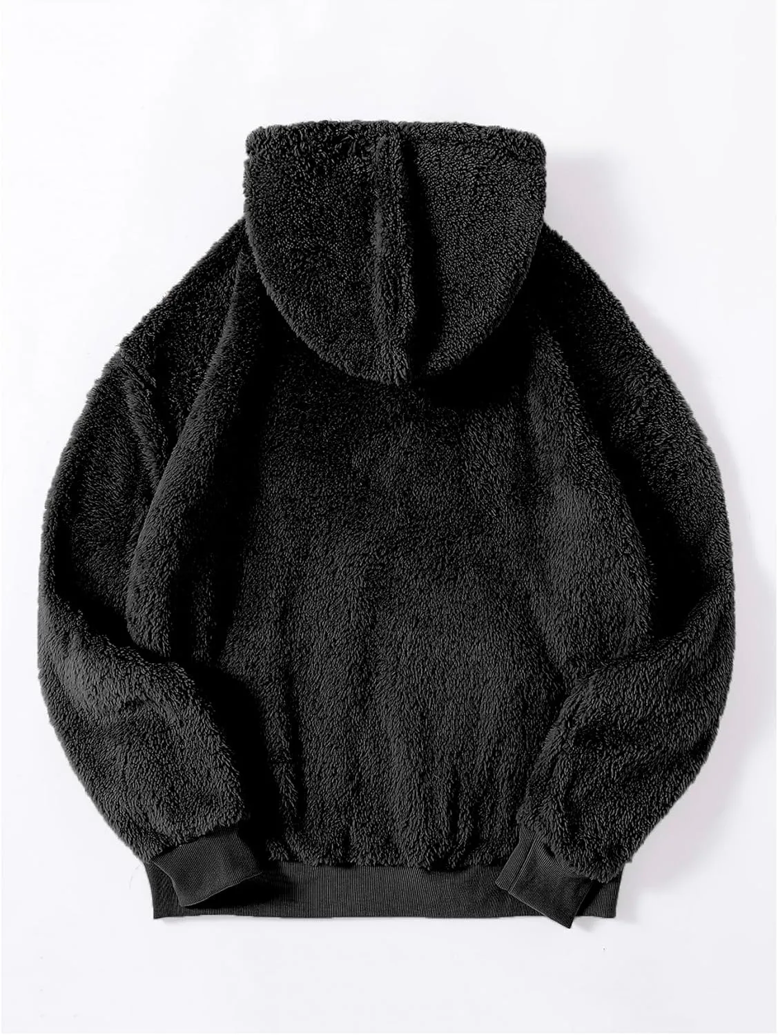 Verdusa Women's Oversized Fuzzy Faux Fur Jacket Outerwear Zip Up Hoodie Teddy Coat with Pockets