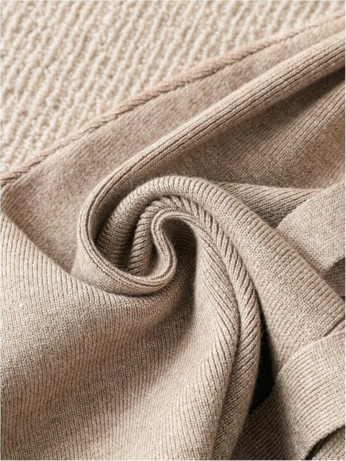 Verdusa Women's Plus Size Drawstring Tie Waist Sleeveless Cardigans Shawl Neck Flare Knit Outwear