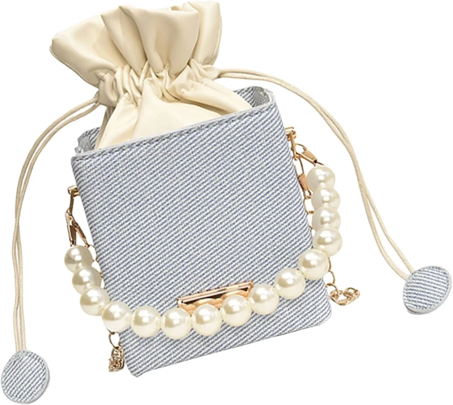 Versatile Bucket Bag for Women Shoulder Bags with Detachable Chain Strap Evening Purse Top Handle Bag Handbag
