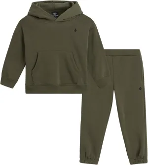 Volcom Toddler Boys Joggers Set - 2 Piece Fleece Pullover Hoodie and Jogger Pants - Matching Outfit for Little Boys (12M-7)