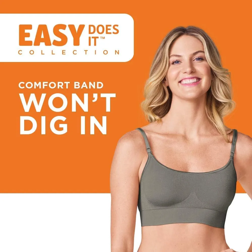 Warner's Women's Easy Does It Dig-Free Band with Seamless Stretch Wireless Lightly Lined Convertible Comfort Bra Rm0911a