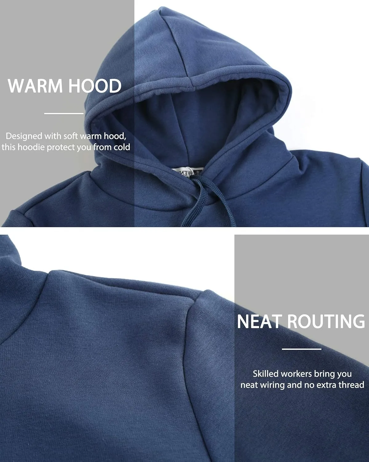 WenVen Womens Long Hoodie Dress Thicken Fleece Lined Pullover Sweatshirt